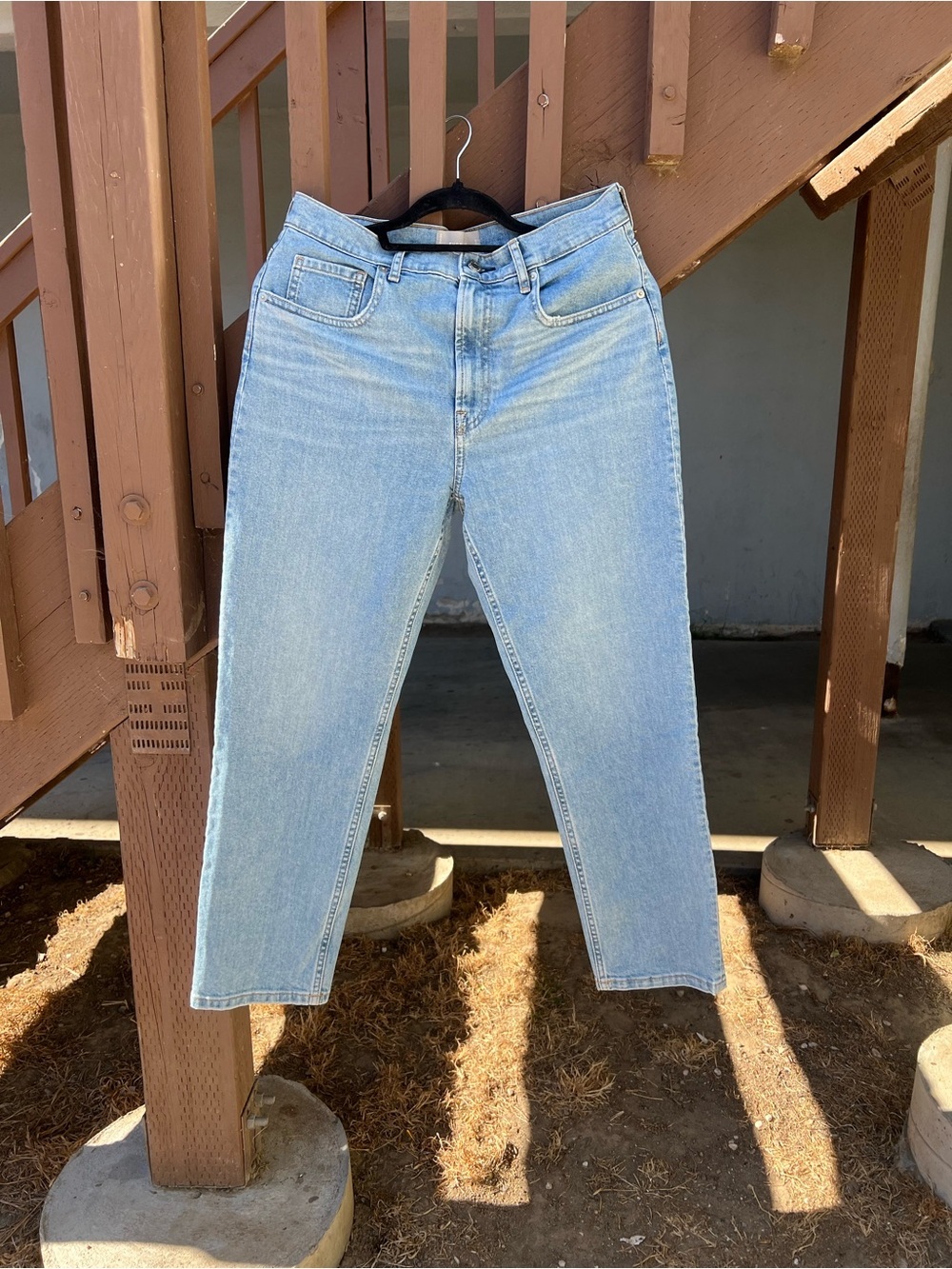 Everlane Light Blue High-Rise Straight-Leg Jeans